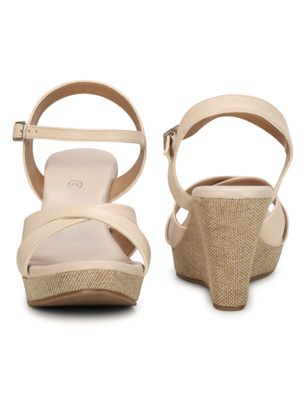 Cream Open-Toe Platform Heel Sandal - Image 4