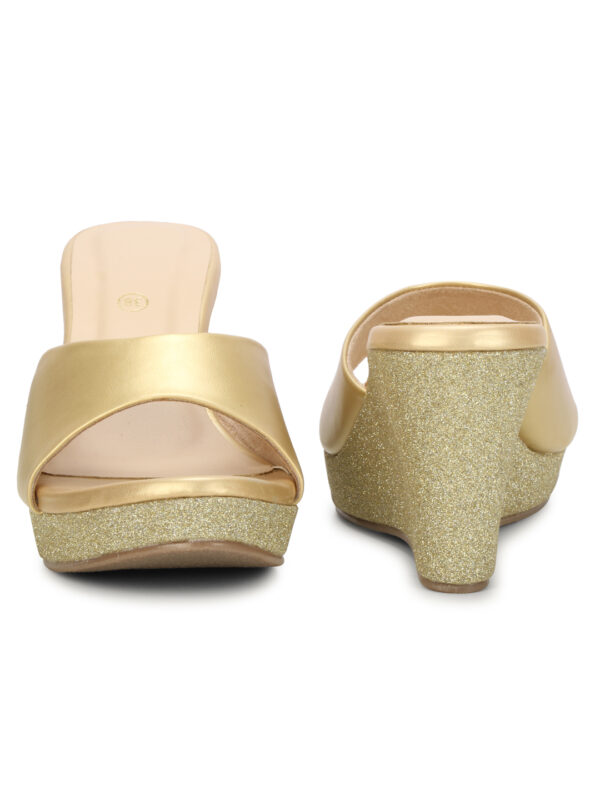 Gold Open-Toe Platform Heel Slip-On - Image 4