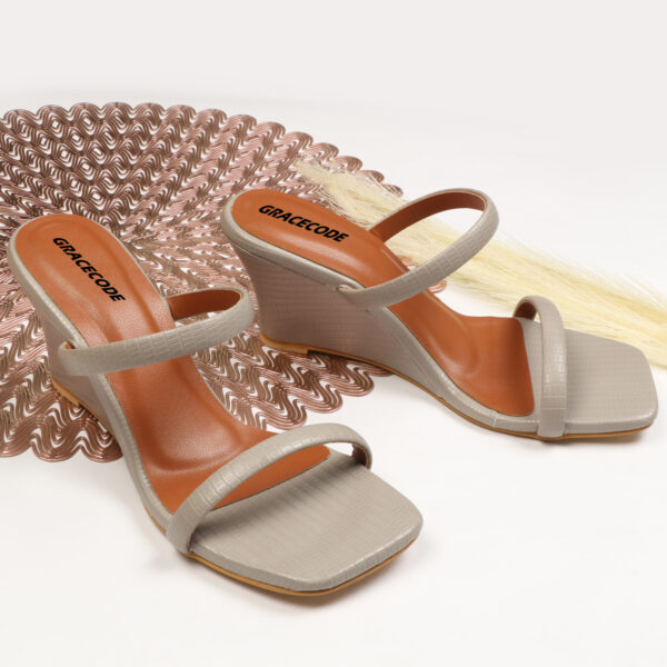 Pink Open-Toe Wedge Slip-On