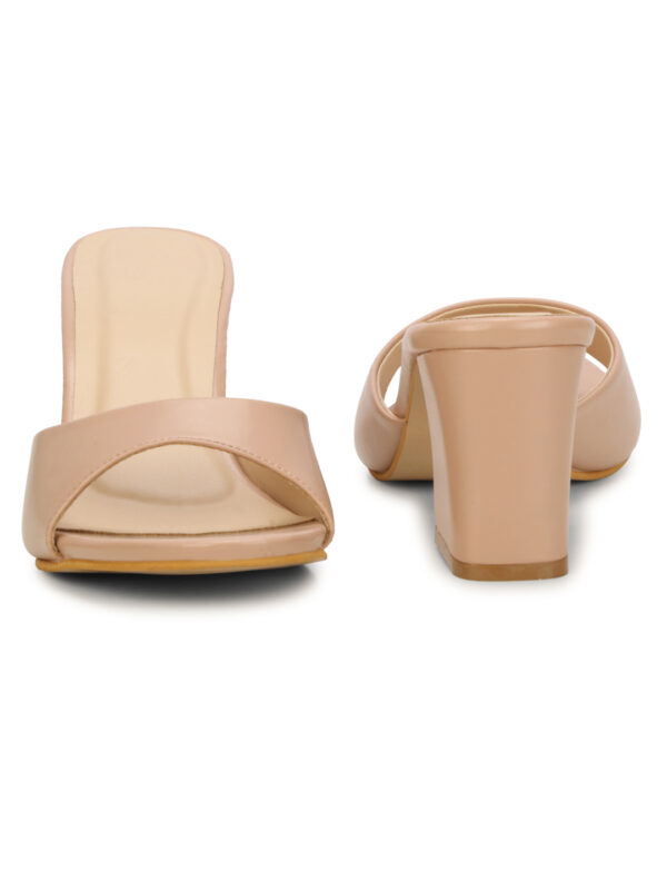 Nude Open-Toe Block Heel Slip-On - Image 4