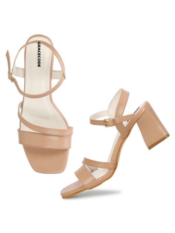 Nude Open-Toe Block Heel Sandal - Image 2
