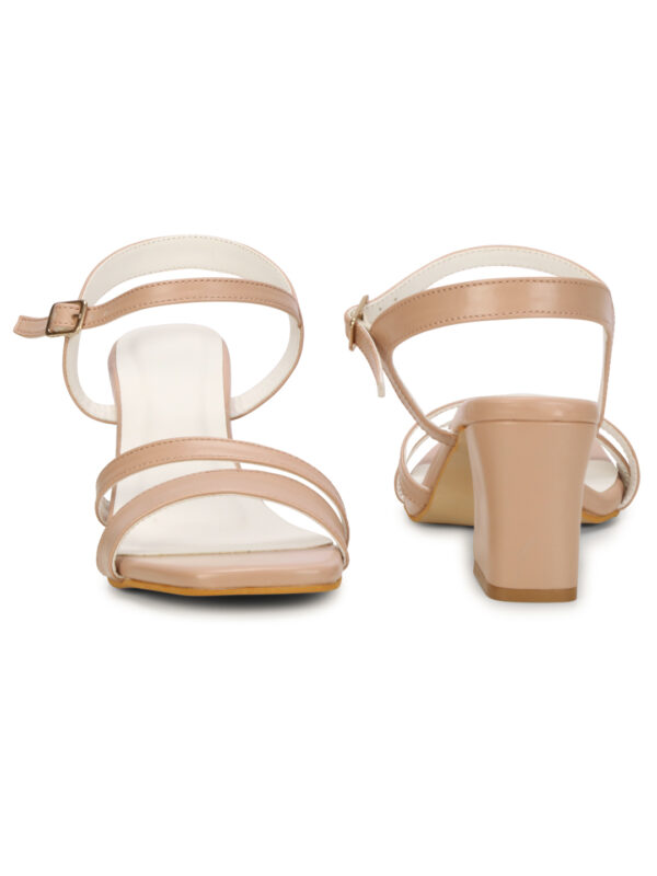 Nude Open-Toe Block Heel Sandal - Image 4