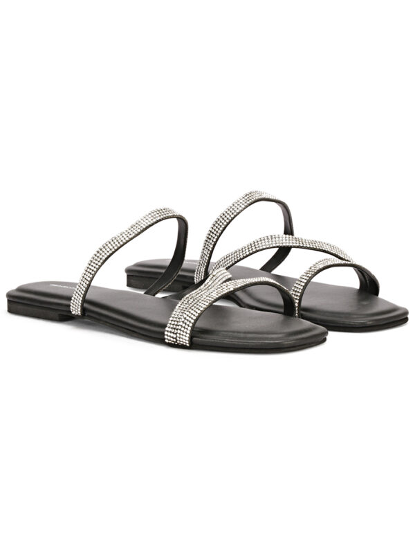 Black Open-Toe Flat Slip-On - Image 5