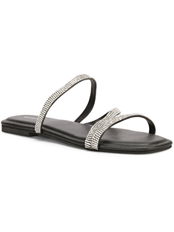 Black Open-Toe Flat Slip-On - Image 6
