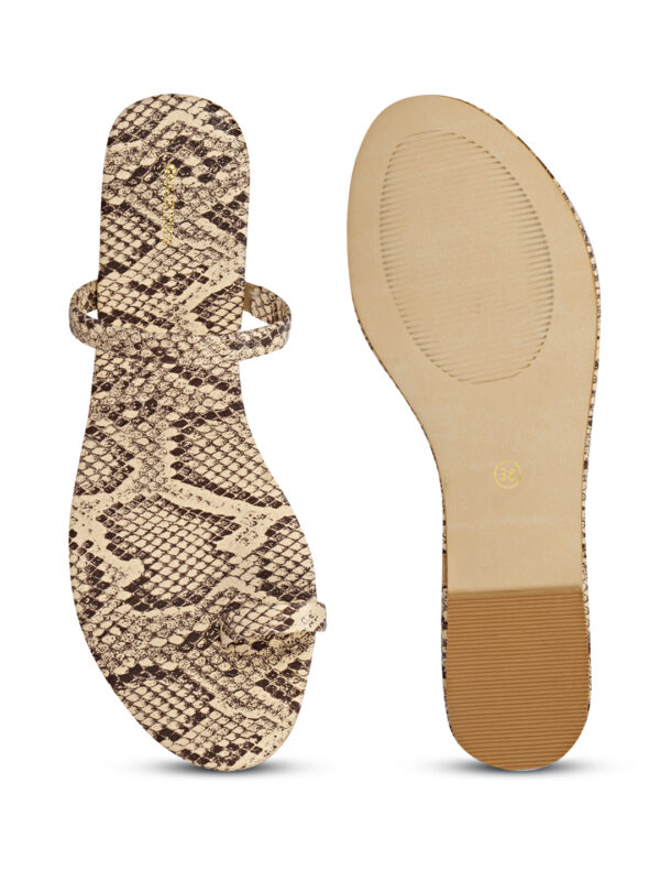 Beige Toe-Ring Flat Slip-On - Image 3
