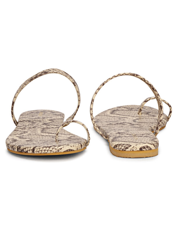 Beige Toe-Ring Flat Slip-On - Image 4