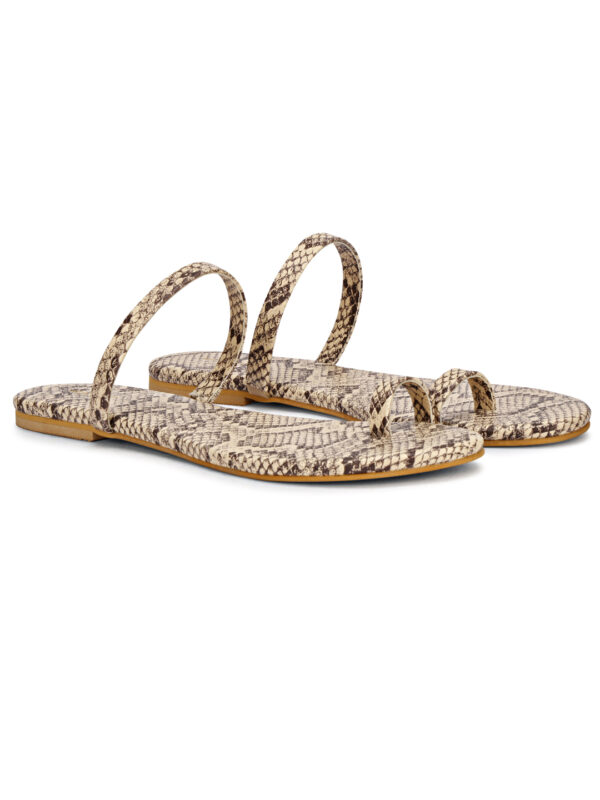 Beige Toe-Ring Flat Slip-On - Image 5