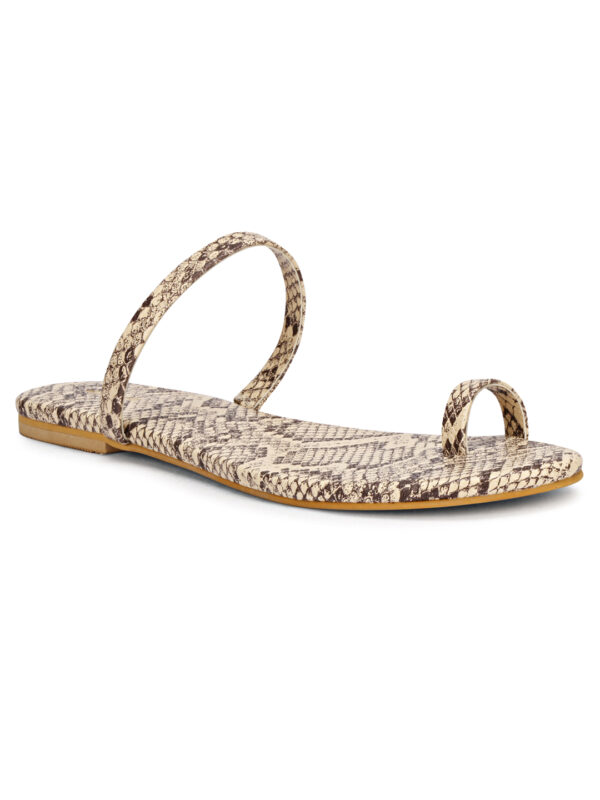 Beige Toe-Ring Flat Slip-On - Image 6