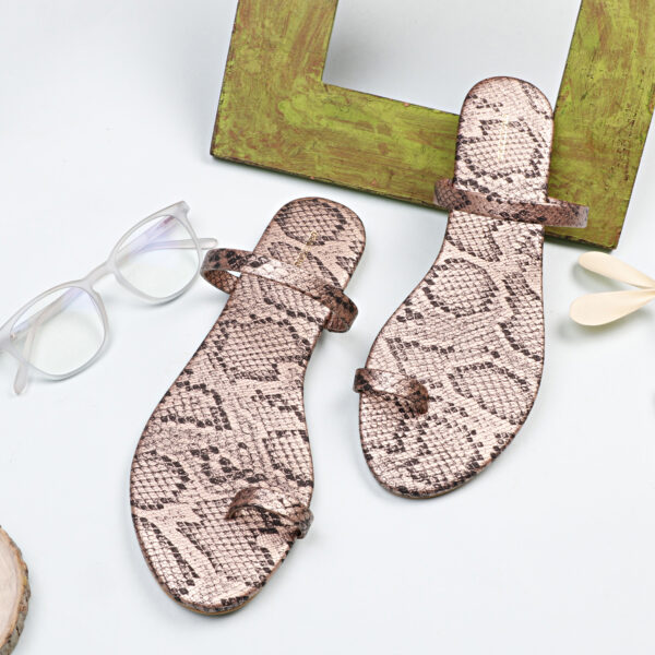 Gold Toe-Ring Flat Slip-On