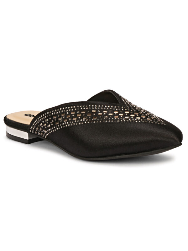 Black Closed-Toe Flat Mule - Image 6