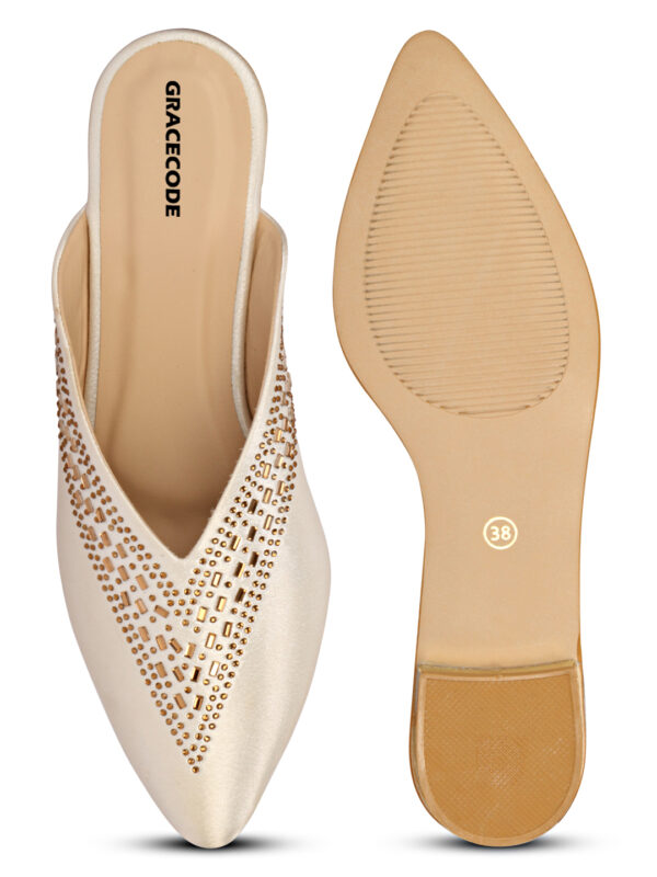 White Closed-Toe Flat Mule - Image 3
