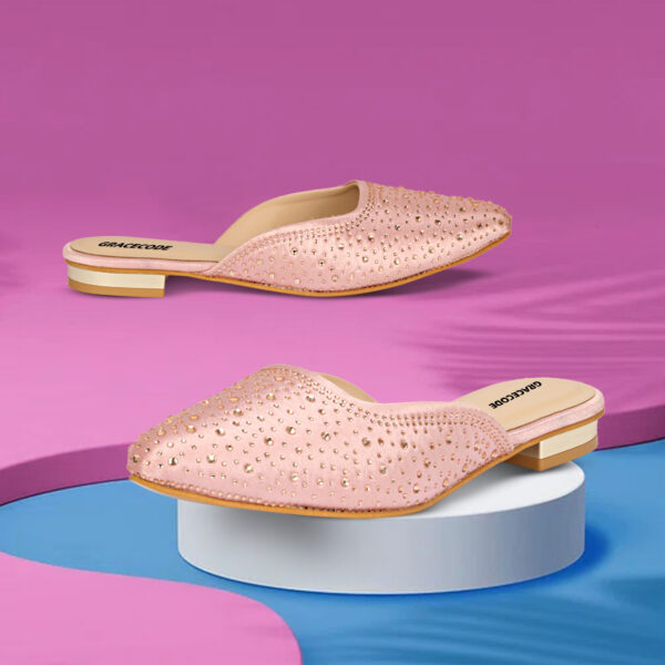 Pink Closed-Toe Flat Mule