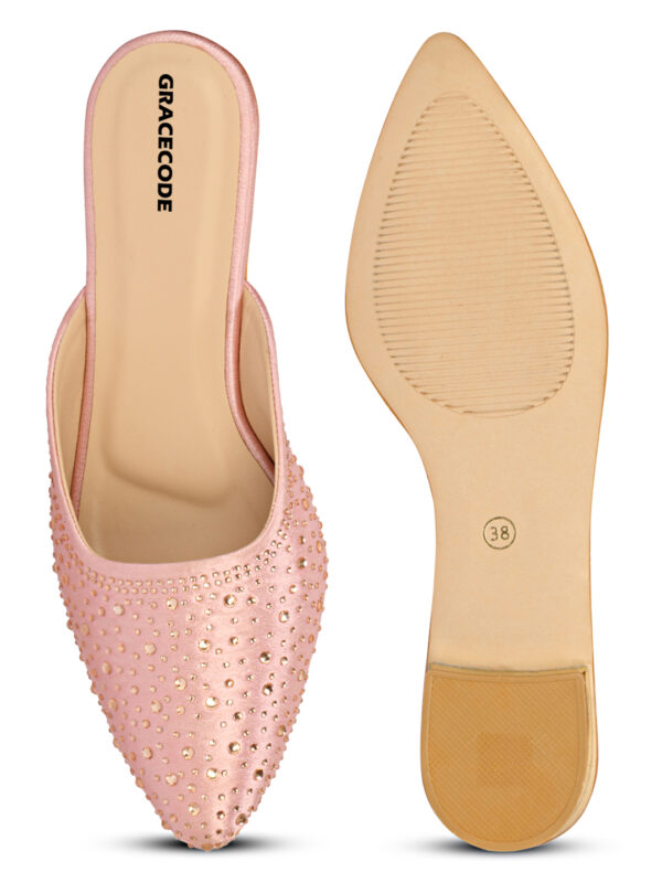 Pink Closed-Toe Flat Mule - Image 3